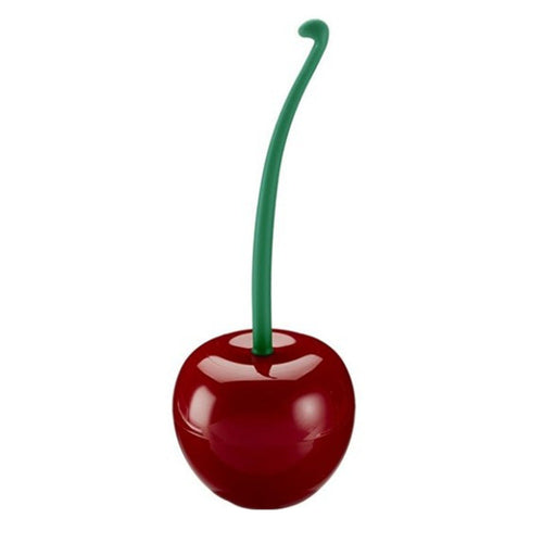 🎁 Long handle soft hair household toilet brush cherry toilet brush daily merchandise creative plastic cleaning brush toilet brush set (100% off)